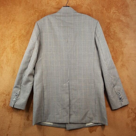 AMI Paris Mens Blazer: Size 38 US (48 EU) Tan Houndstooth Double Breasted - Picture 7 of 11